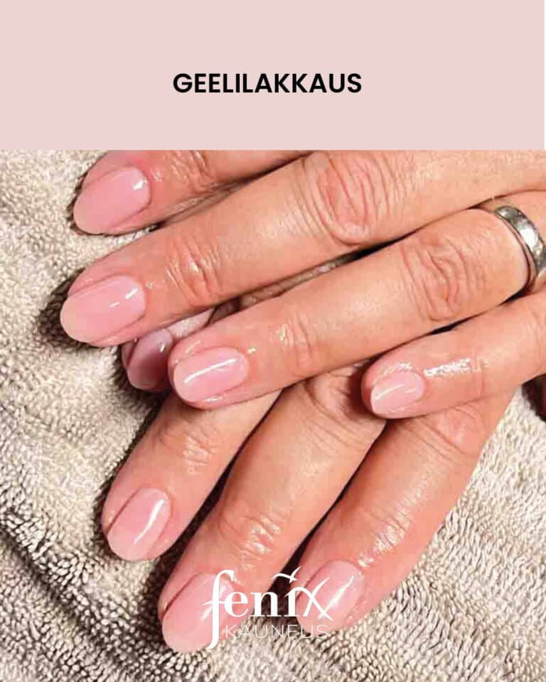 Lyhyet geelilakatut nudekynnet.