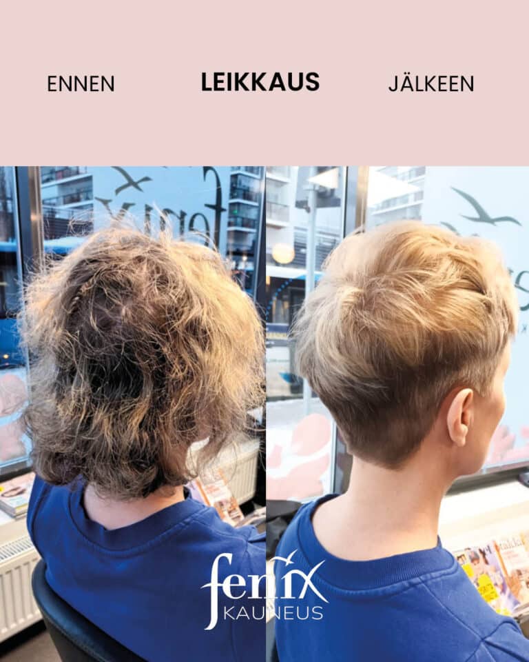 Hiusten leikkaus lyhyiksi ja siistiksi.