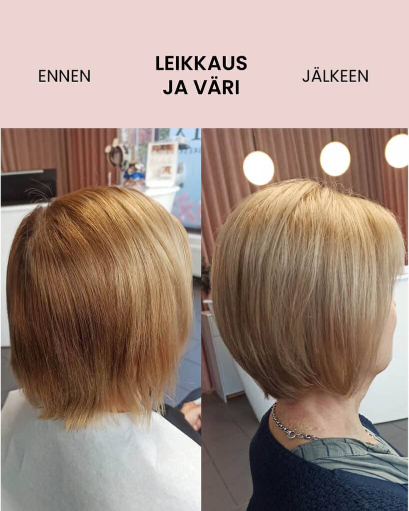 Lyhyiden hiusten leikkaus ja varjaus. Muotoonkuivatut.