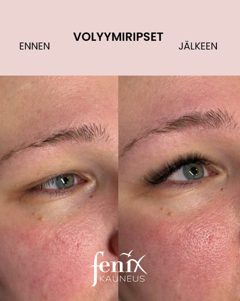 Kissamainen tuuhea volyymiripsienpidennys.