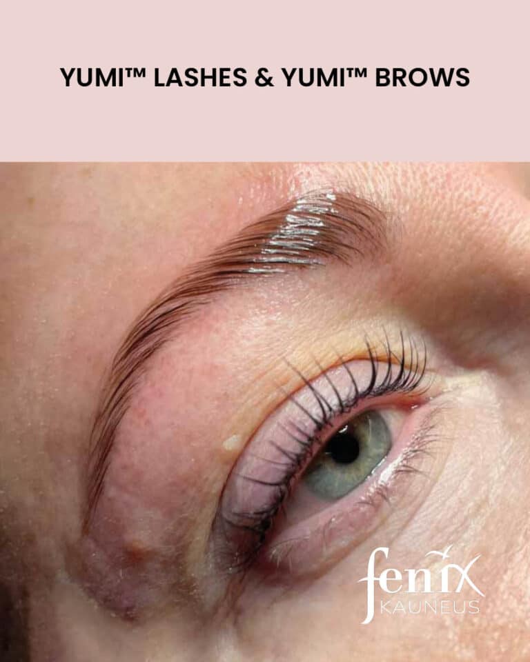 Ohuista kulmista uean tuuhean nakoiset, taivutus pitkille ripsille, yumikombo jalkeen.