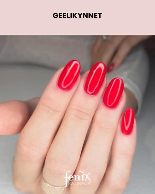 Kirkkaanpunaiset geelikynnet.