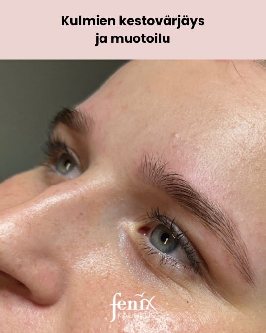 Kulmien kestovarjays ja muotoilu nuorelle naiselle.