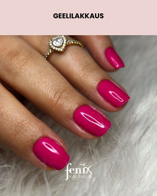Geelilakkaus sormiin ihanan tumma pinkki vari