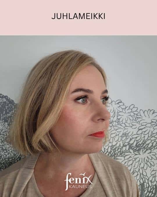 juhlameikki aikuisella naisella